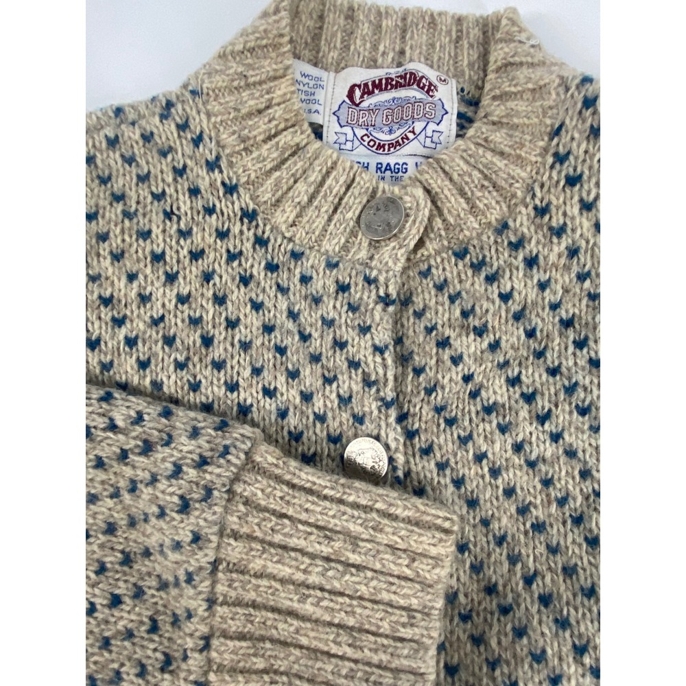 Vintage Cambridge Dry Goods Company British Ragg Wool Cardigan Sweater Size‎ XL
